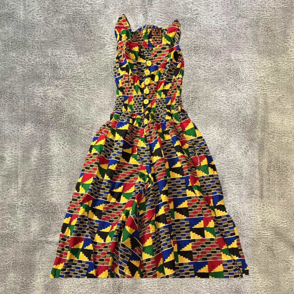 Retro Multicolored Geometric Sleeveless Jumpsuit